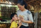 The mother and son worked together to repair the house, hoping to make it more stable