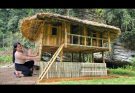 Full video – Girl builds a wooden villa with her own hands.